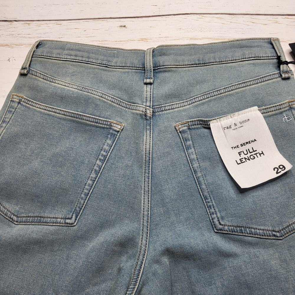 Rag & Bone The Serena Full Length Wide Leg Jeans High Rise Stretch Light Wash 29 - Picture 6 of 13